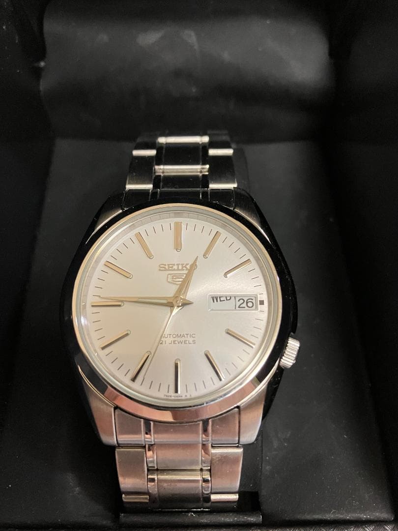 Seiko SNKL41K1 Automatic Watch Men’s White Dial Stainless Steel 30m WR