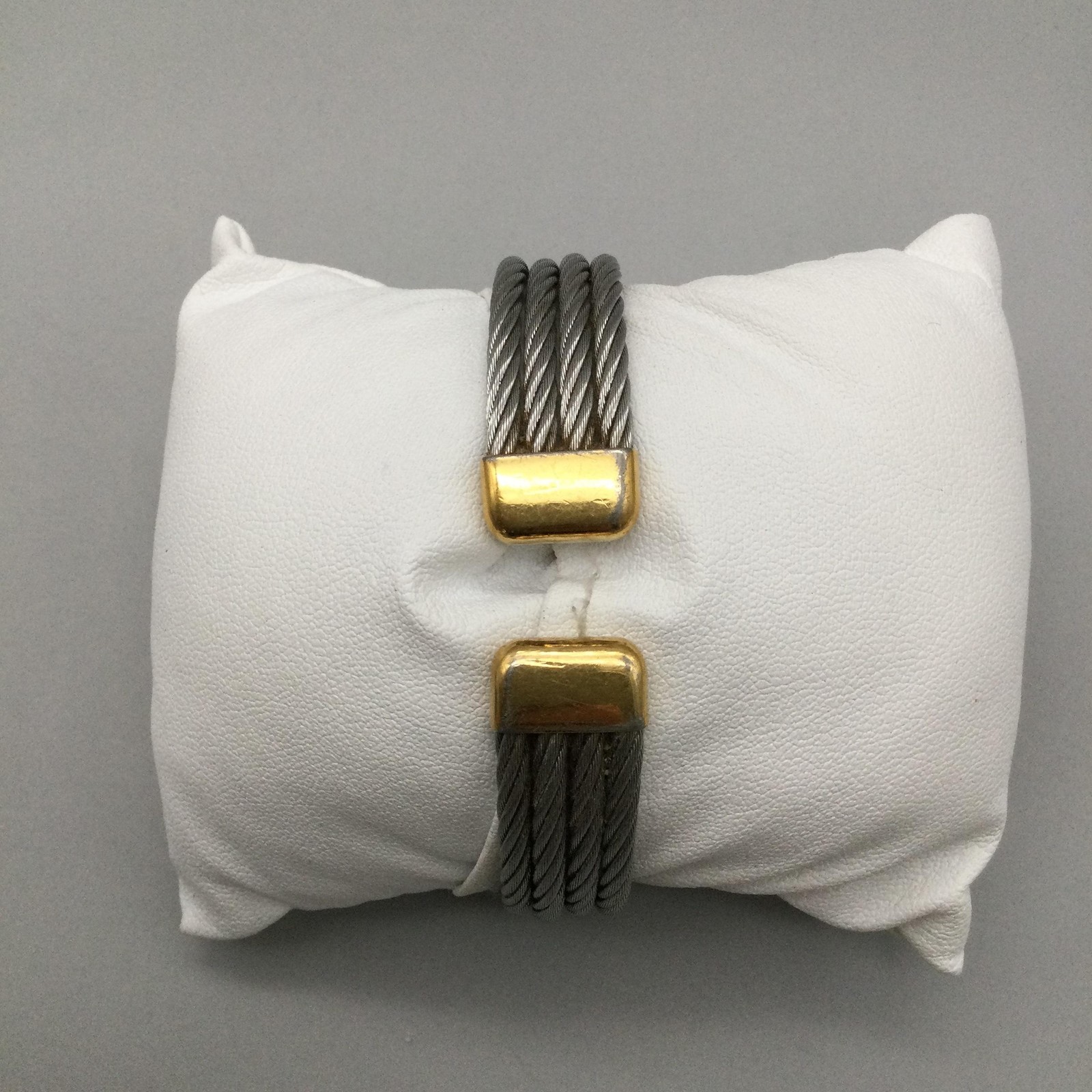 Anne Klein II Watch Womens 21mm Two-Tone Square Hinged Cuff New Battery