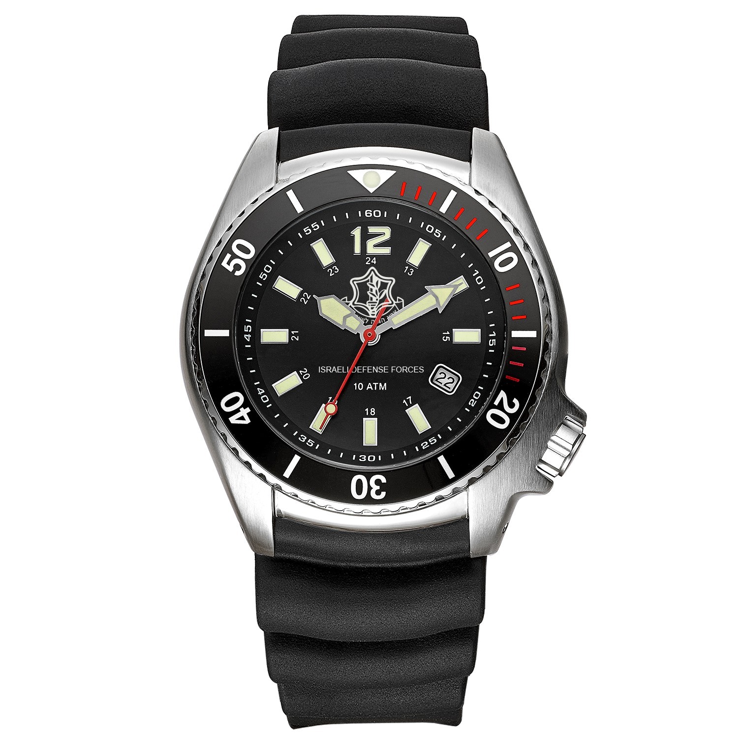Israel Defense Forces IDF 42mm Tactical Military 100M W.R Watch with Logo by Adi