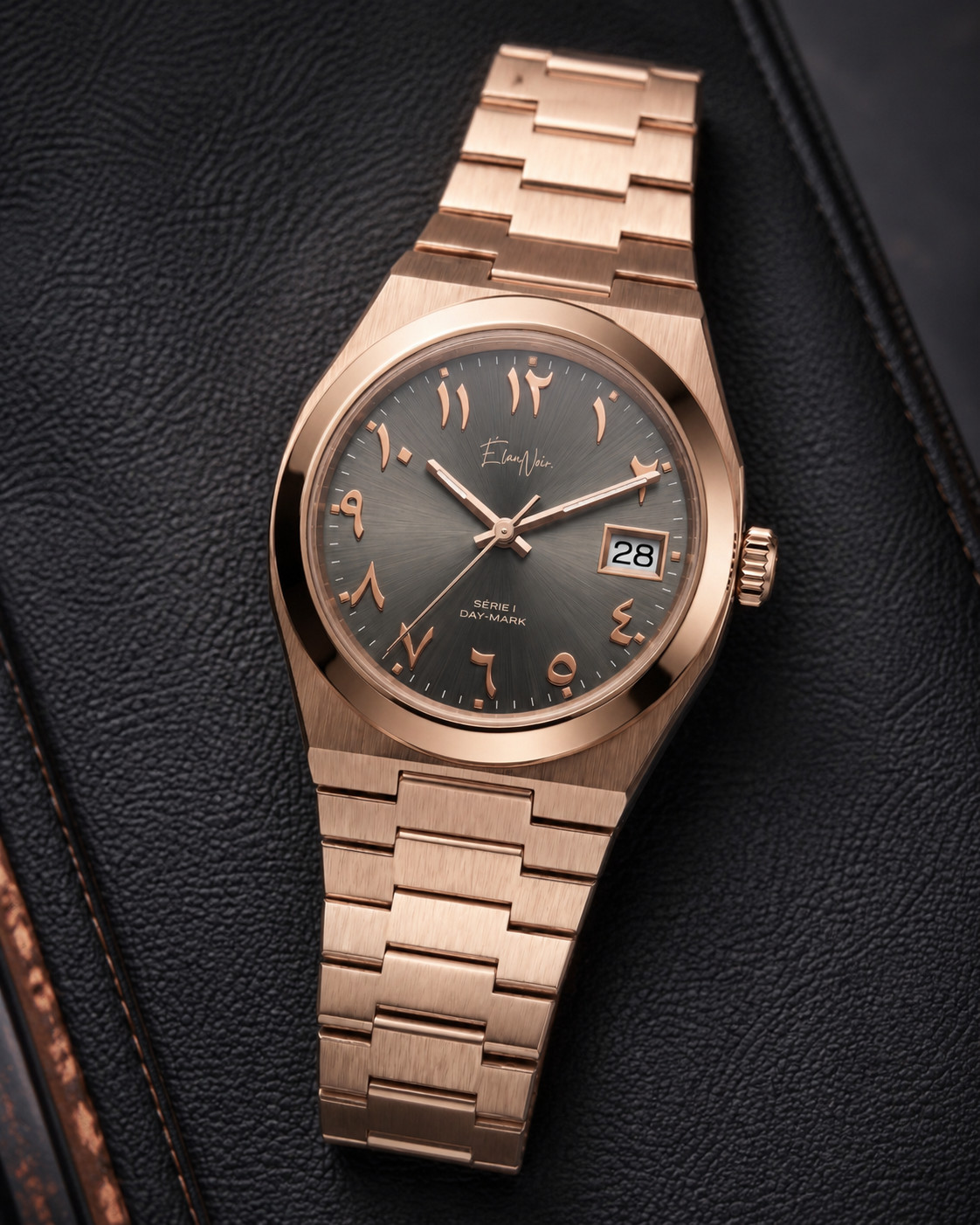 Élan Noir Série I Rose/Steel 36mm Automatic NH35 Sapphire Crystal Steel Watch
