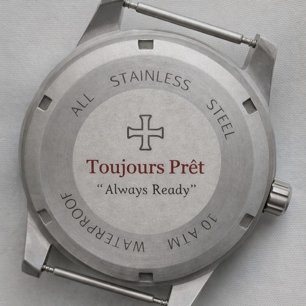 Toujours Pret Mechanical military flieger watch Blasted stainless steel 39mm