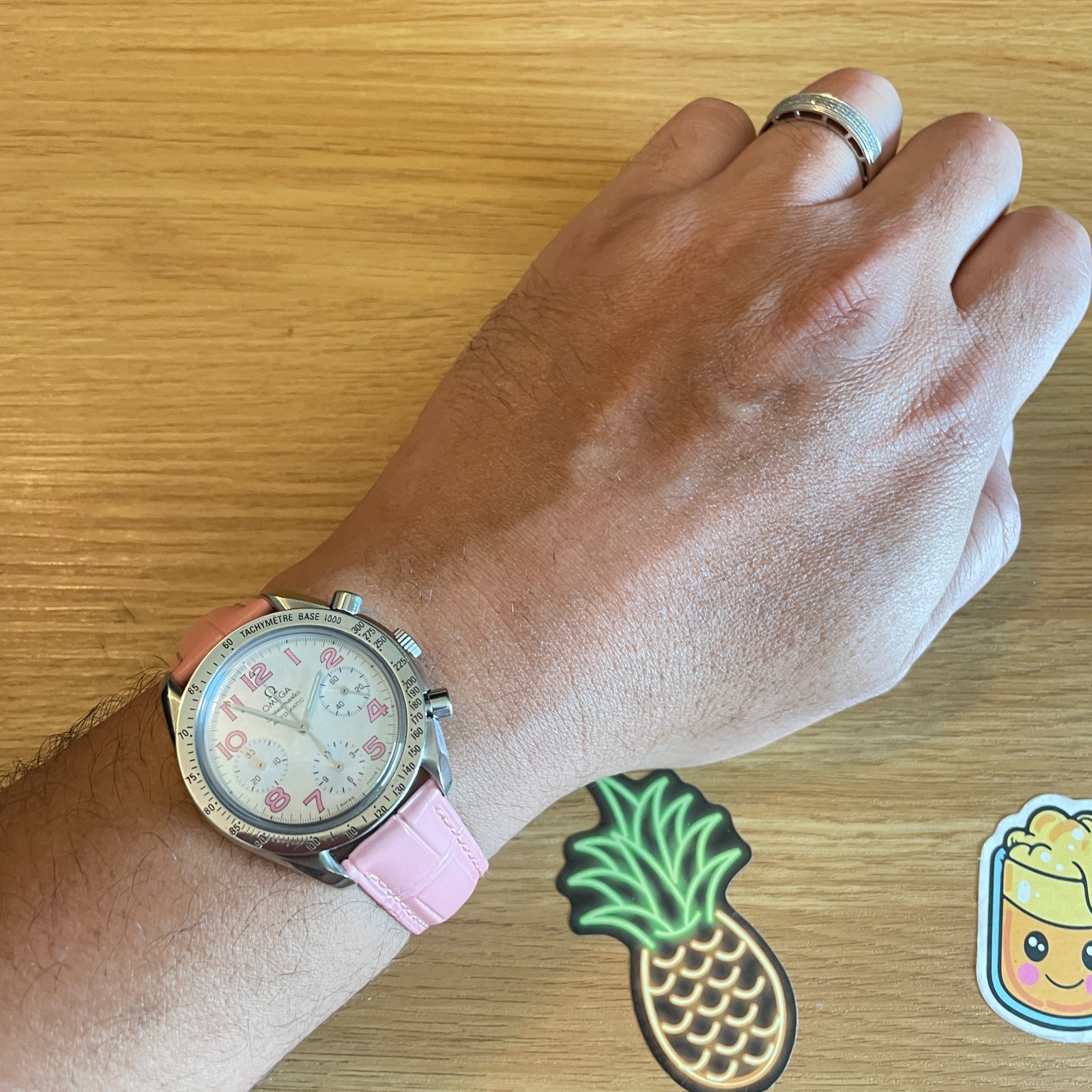 Omega Speedmaster Reduced 39mm Pink MOP Dial