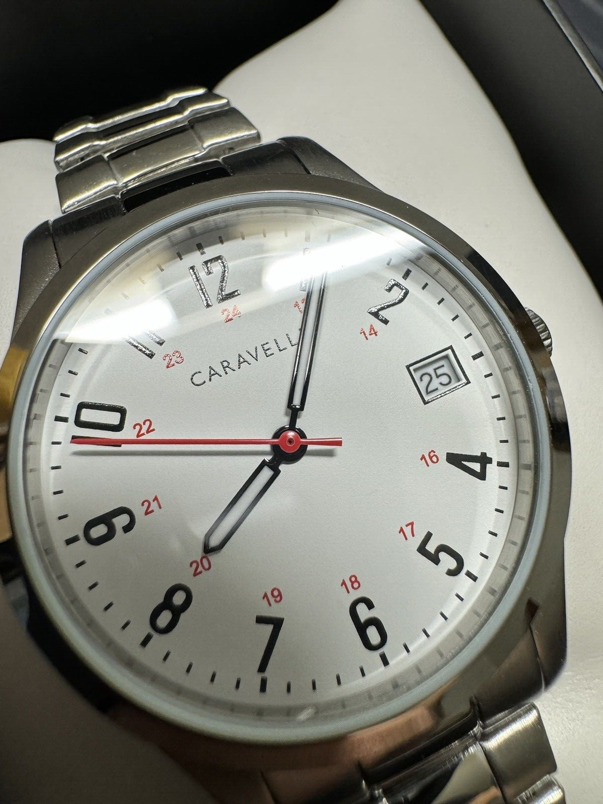 Caravelle Traditional Women’s Quartz Date Display Silver Watch 30mm 43M119
