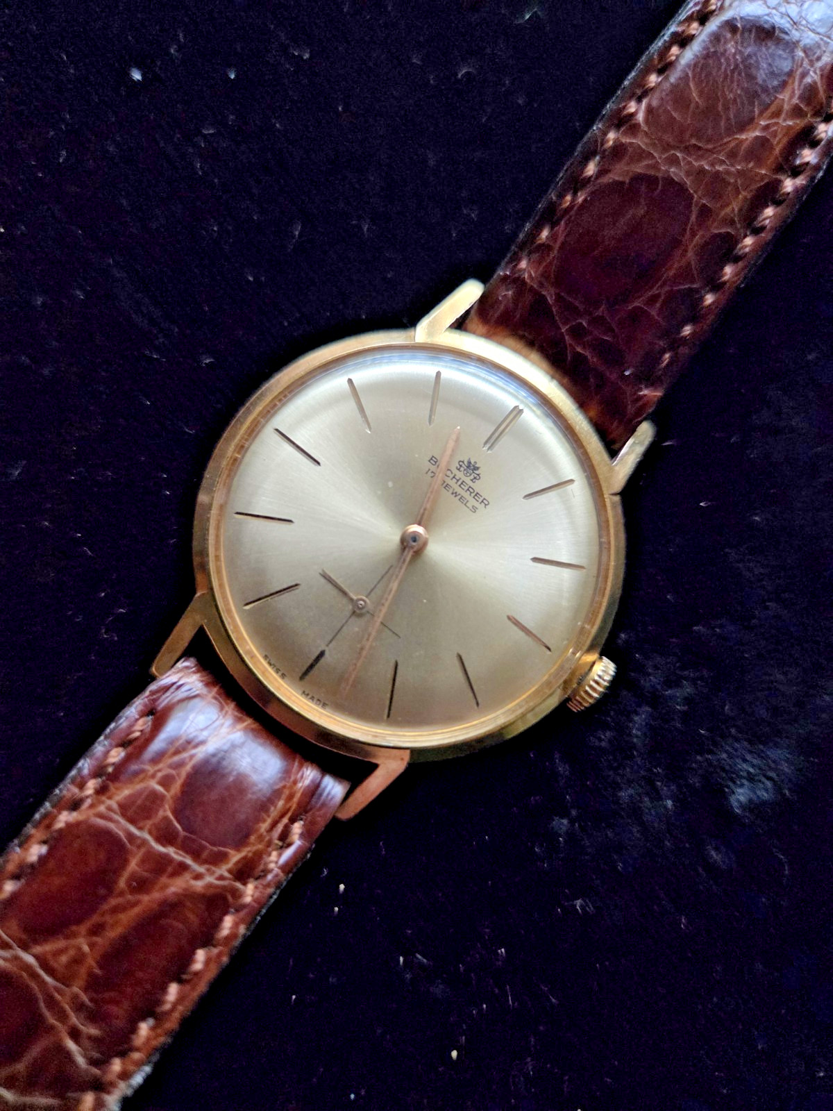 VINTAGE MEN’S WRIST WATCH BUCHERER MANUAL REF.50030 WATER PROOF SWISS1950’S