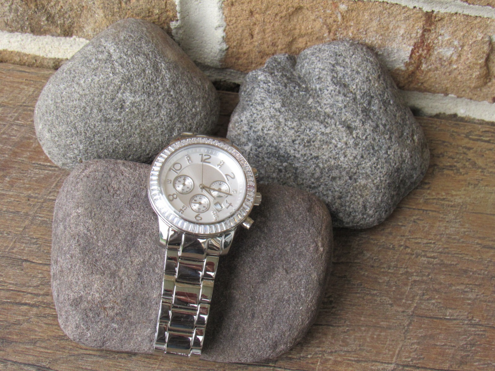 NEW SILPADA Stainless Steel Silver CZ Baguettes Finishing Touch Watch T2956 2956