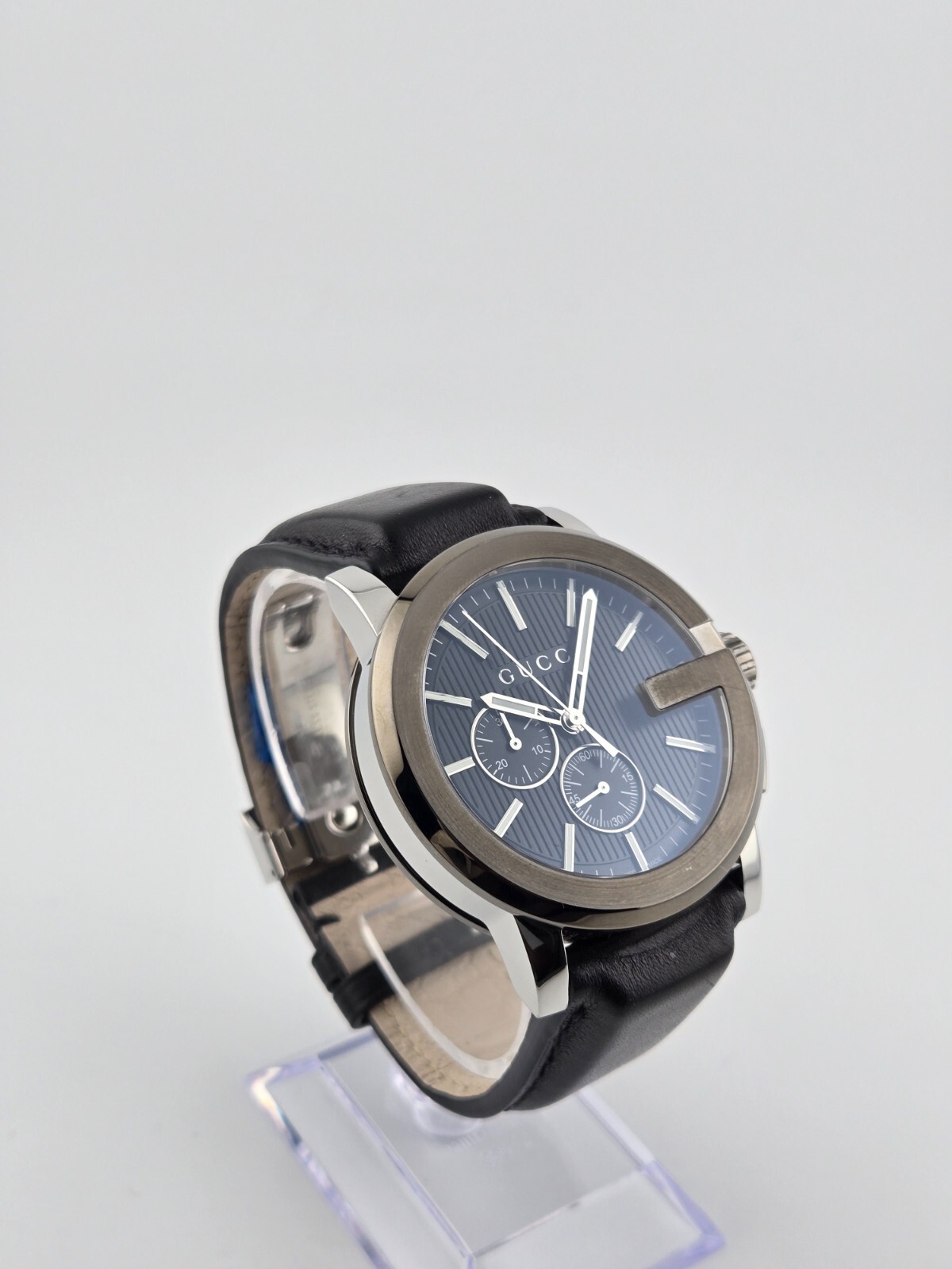 Gucci G-Chrono Men’s Chronograph Leather Band Watch – YA101205 ($1820 MSRP)