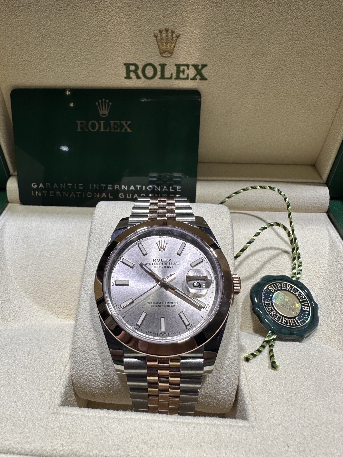 Rolex Date Just 41mm Two Tone Rose Gold Jubilee 126301