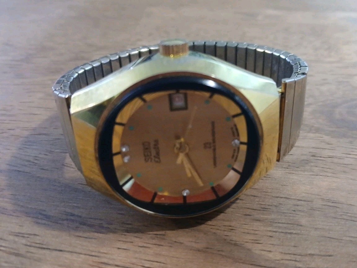 Seiko Electra Lifetime Mainspring Mechanical Mens Wristwatch With Date Works