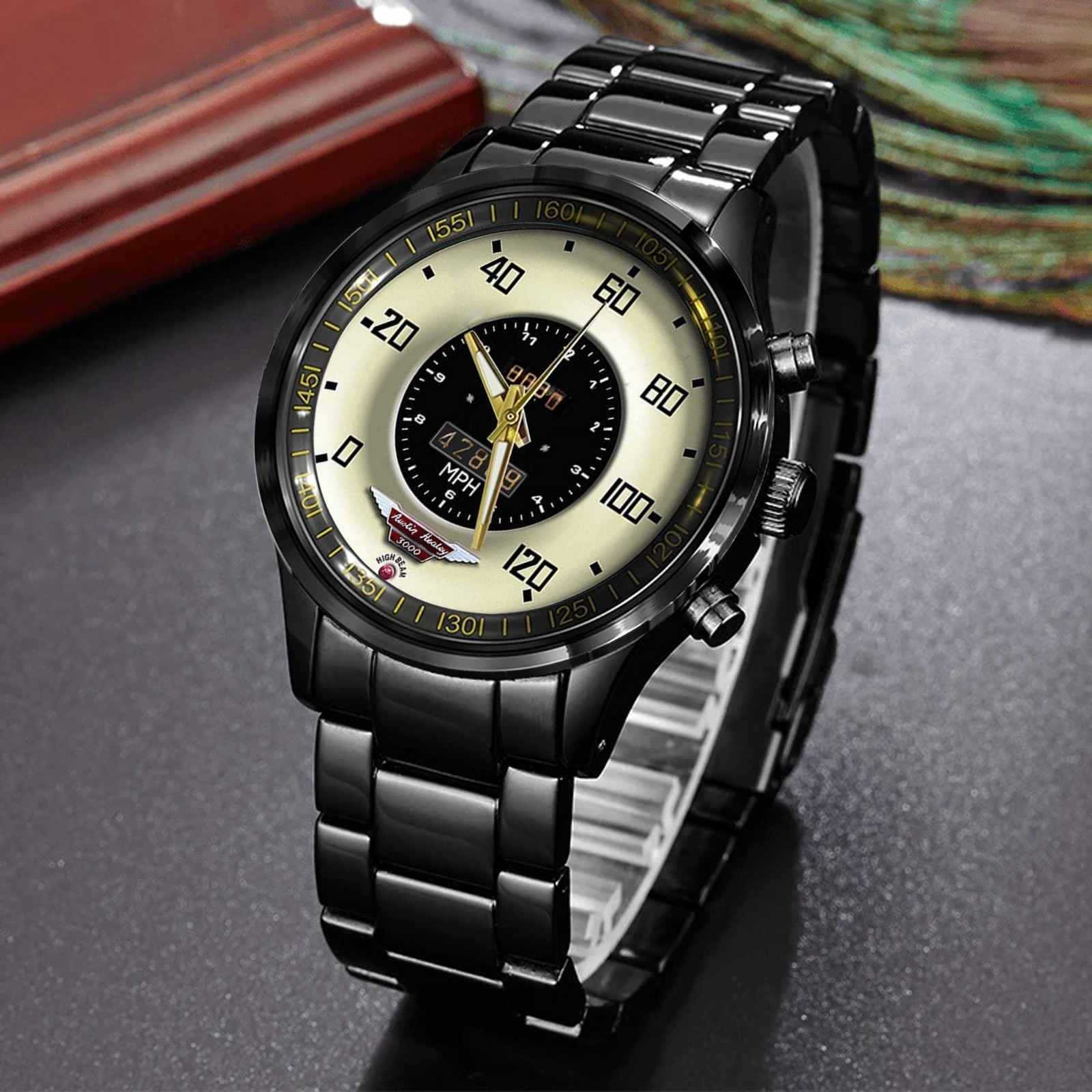 Personalized Vintage Austin New Speedometer Stainless Steel Watch Car Lover Gift