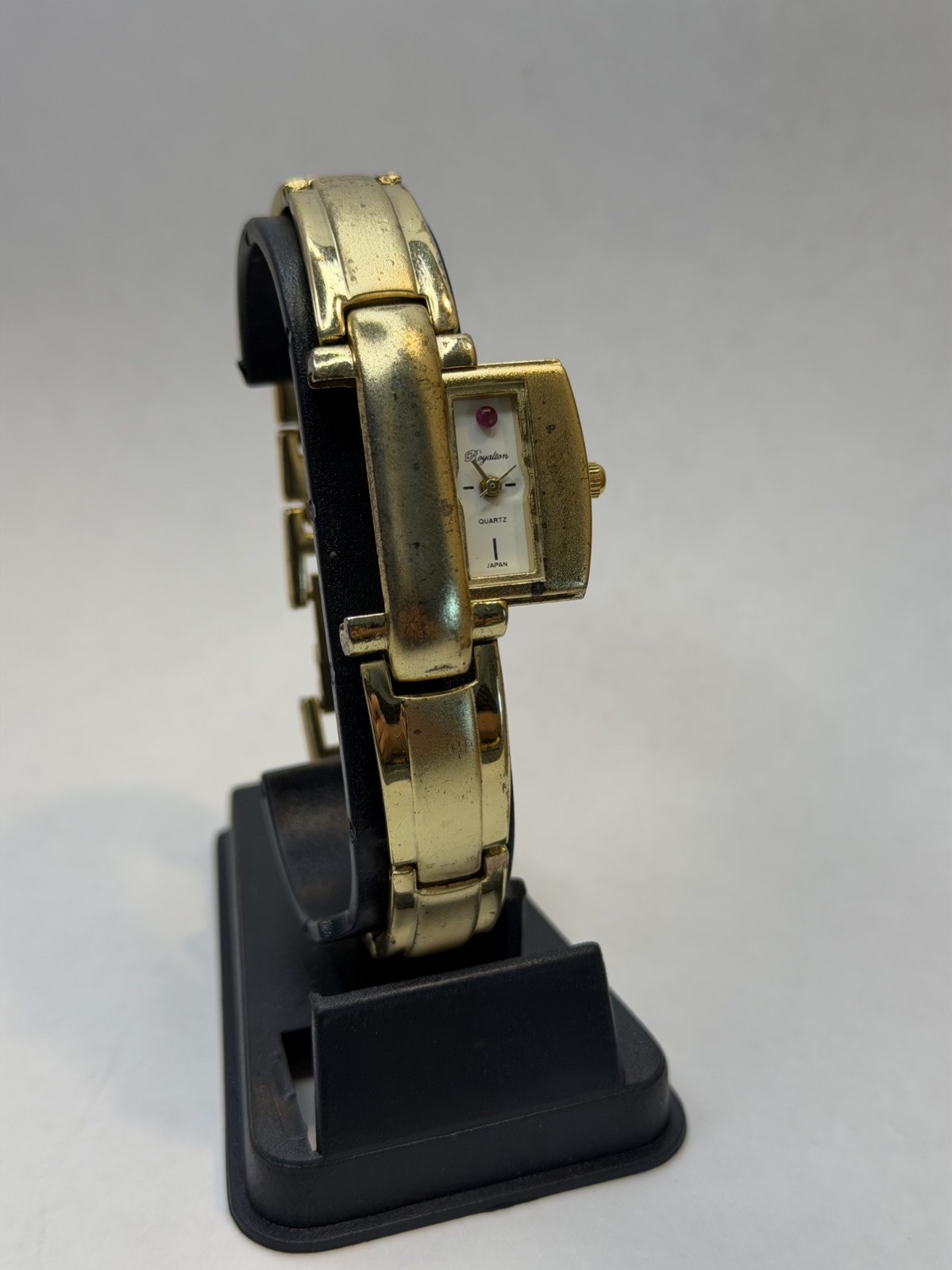 Royalton Slide Out Womens Watch 19mm Gold Tone Hidden Dial New Battery