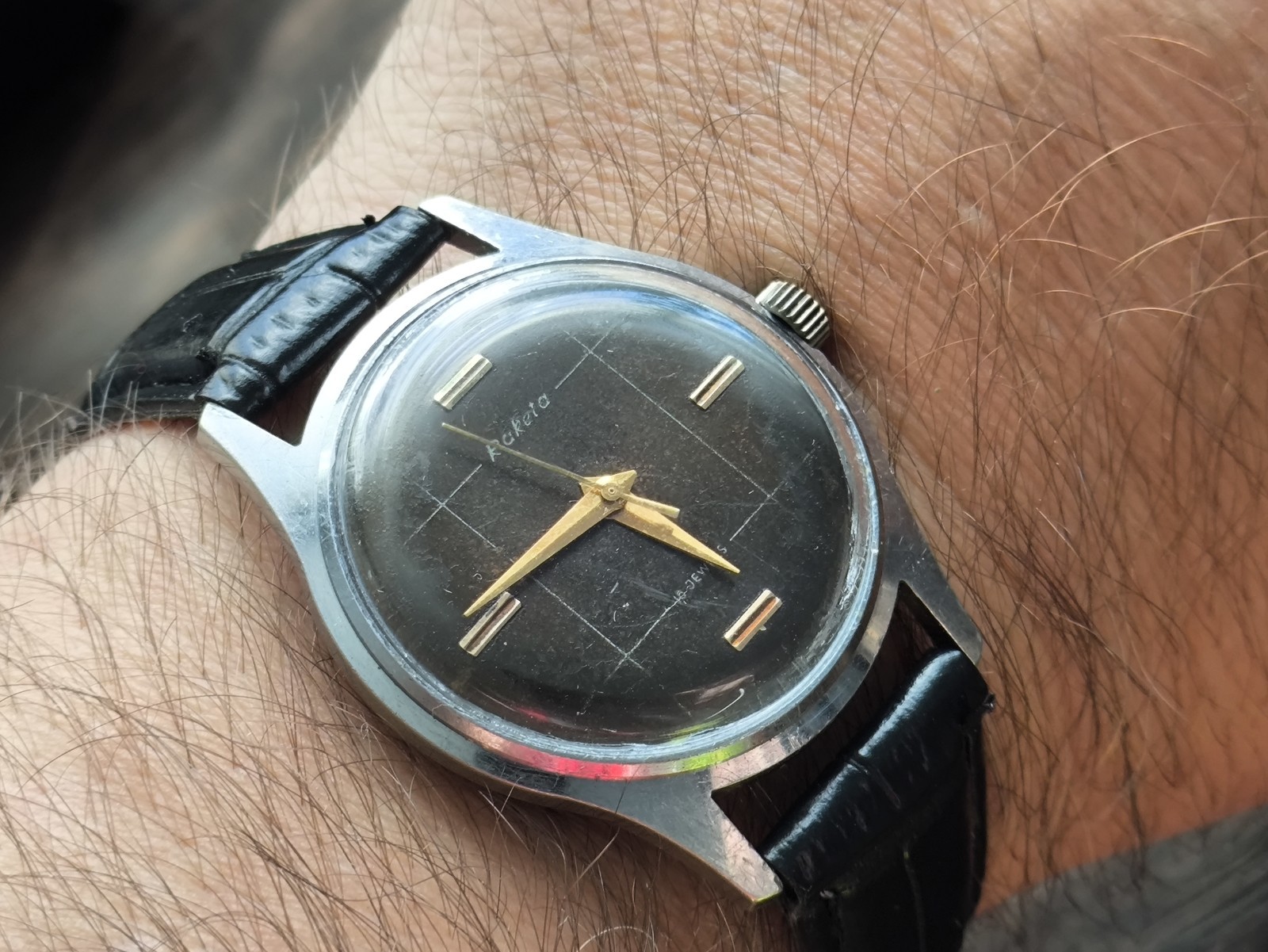 Watch Raketa Baltika Vintage Mechanical rare black dial Soviet USSR Serviced