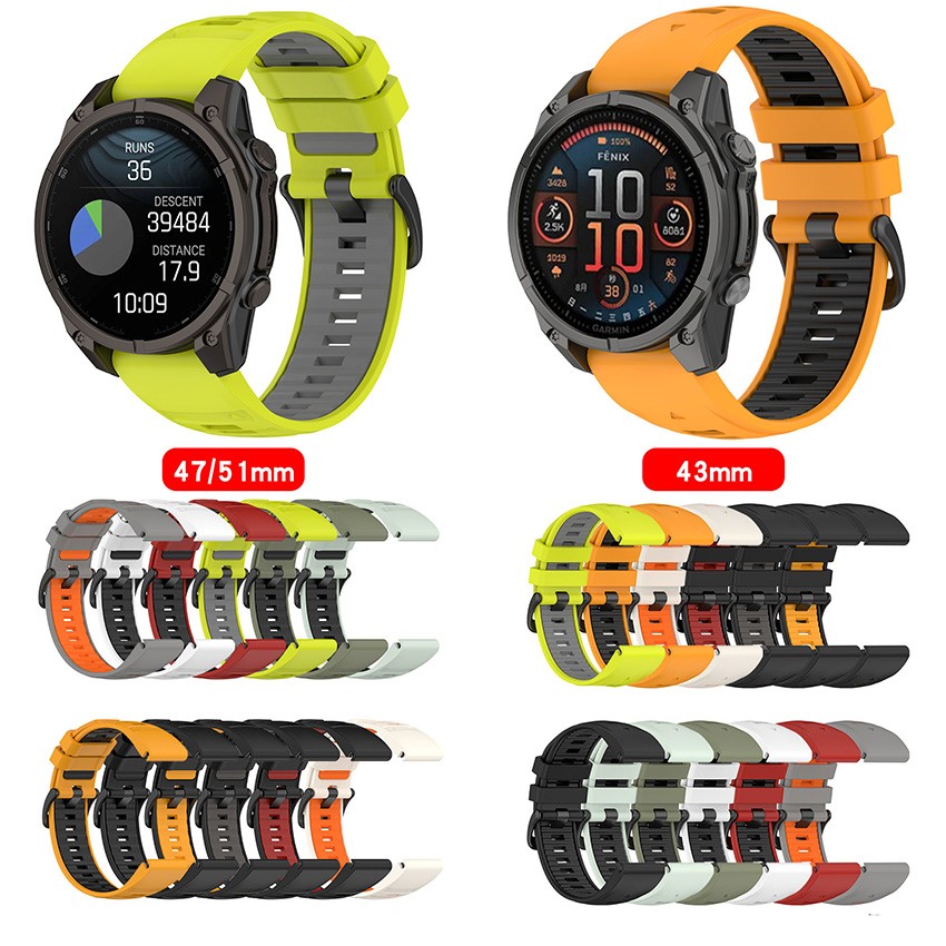 Silicone Watch Straps Belt for Garmin instinct E 40MM /Quatix8 47MM/Quatix8 51MM