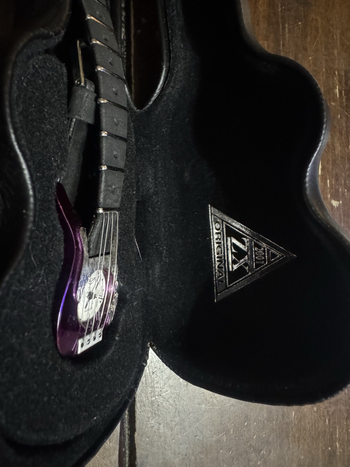 2001 ZX Electric Guitar Quartz Watch Purple Leather Band In Case
