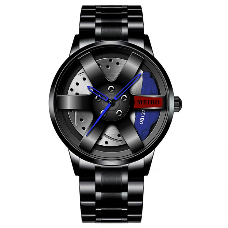 Men’s Stainless Steel Quartz Watch with Black Alloy Band – New Arrival