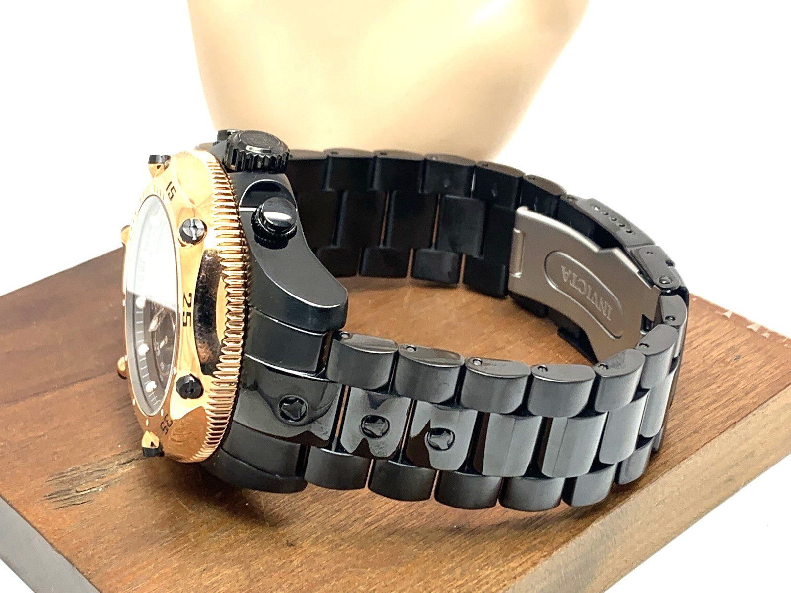 Invicta Men’s Watch 31613 Pro Diver Quartz Black Steel Rose Gold Bezel 51mm