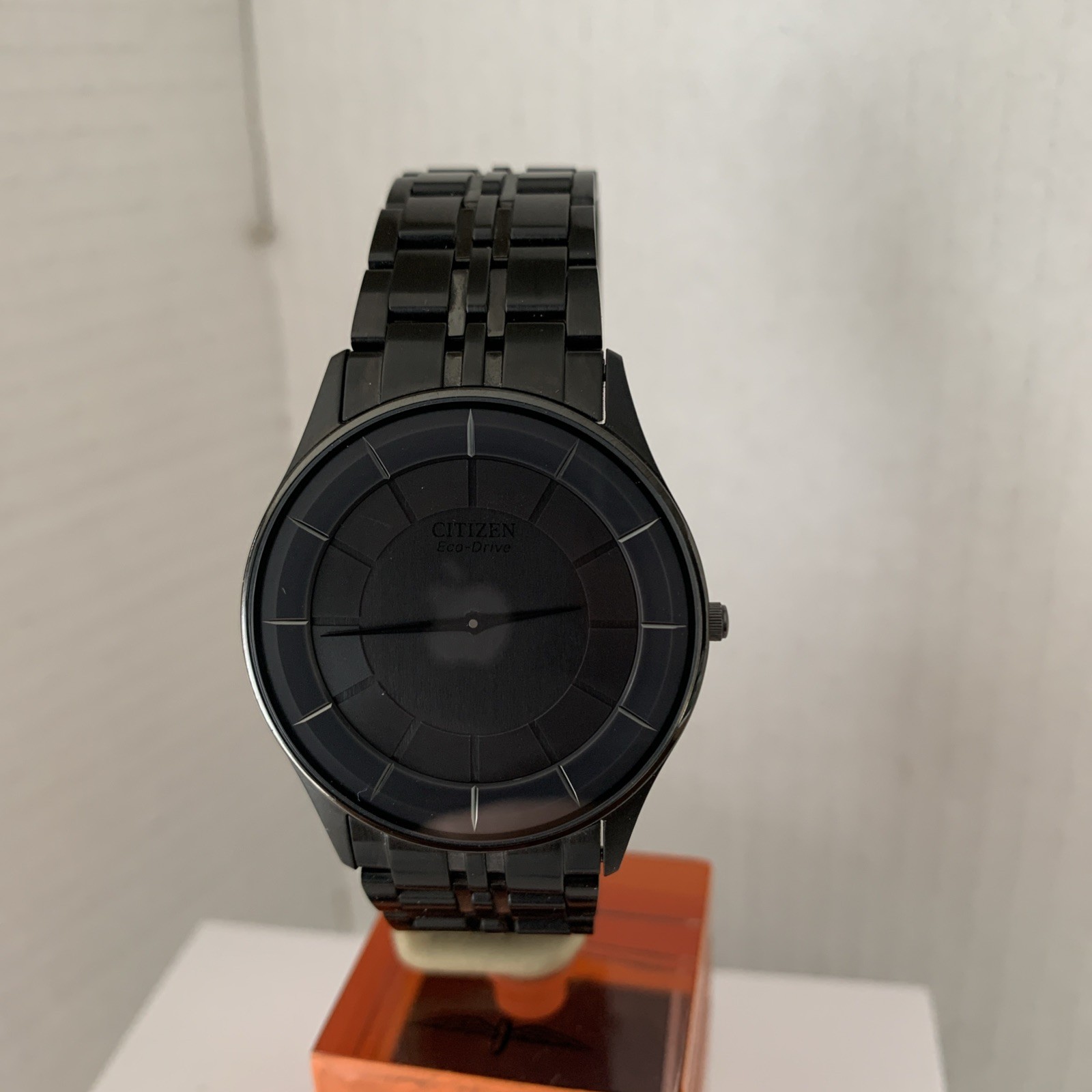 Citizen Men’s Eco Drive Stiletto Black Ion Plated S/S Bracelet Watch AR3015-53E