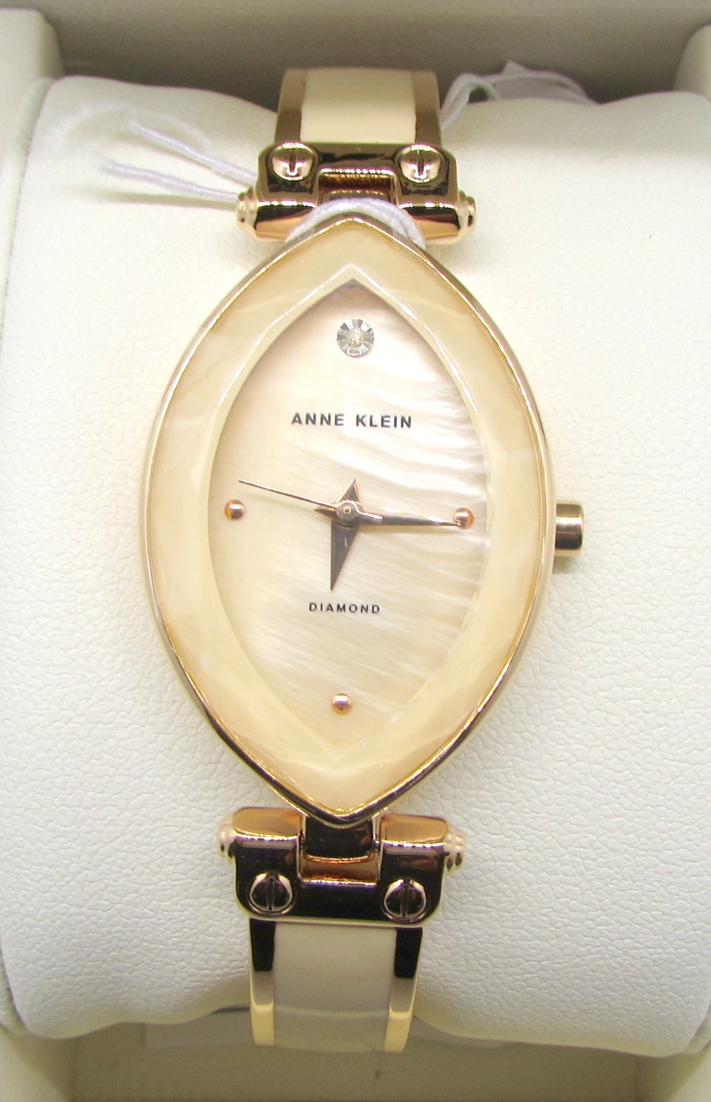 NEW Anne Klein Rose Gold & Blush Diamond Detail Oval Women’s Wrist Watch