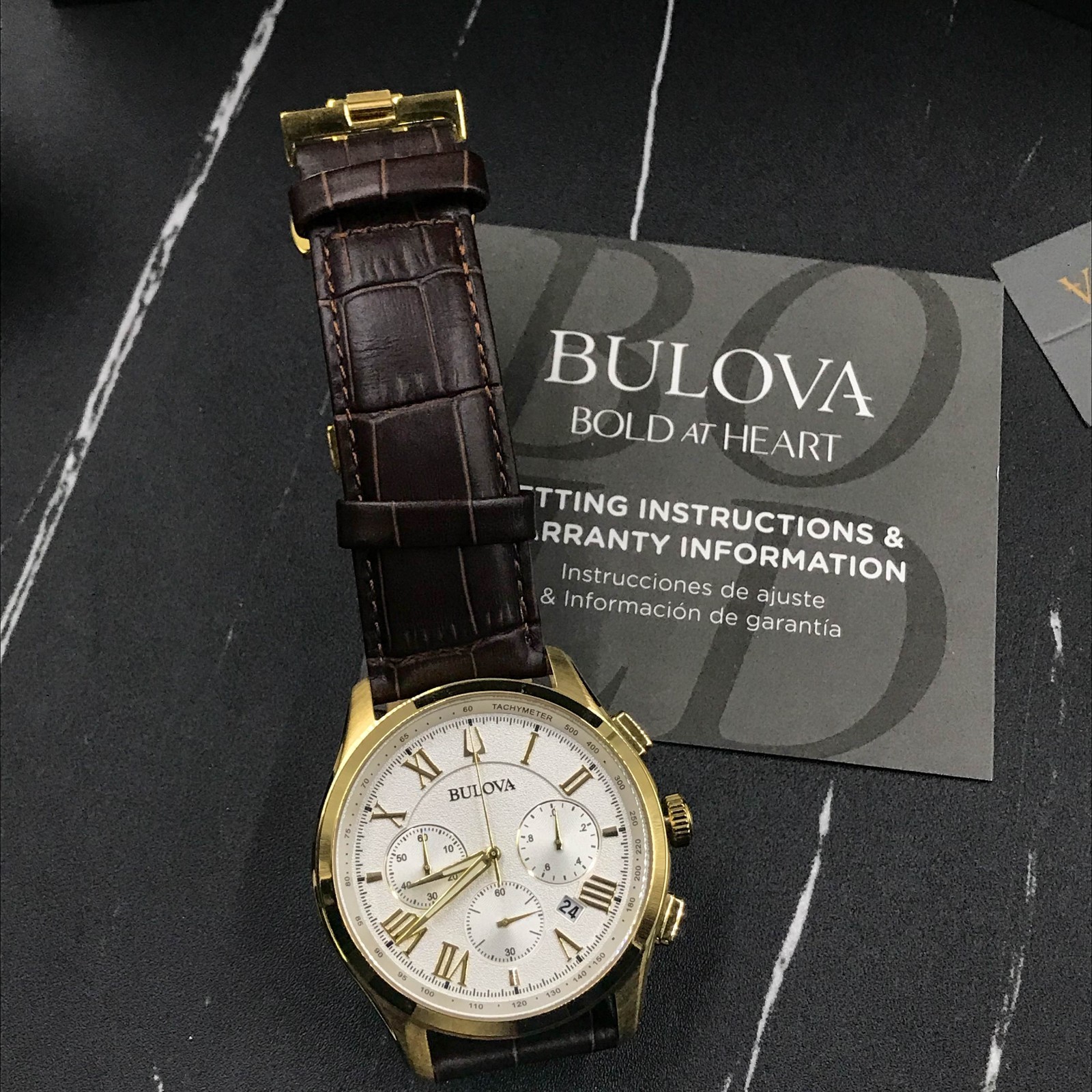 Bulova 97B169 Wilton Classic Chrono White Dial Men’s Steel Quartz Watch 45mm
