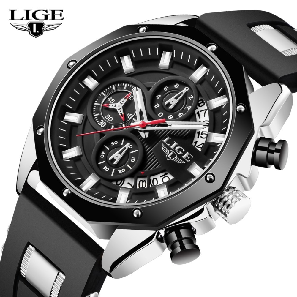Mens Business Watch Quartz Chronograph Analog Luminous Waterproof Man Wristwatch