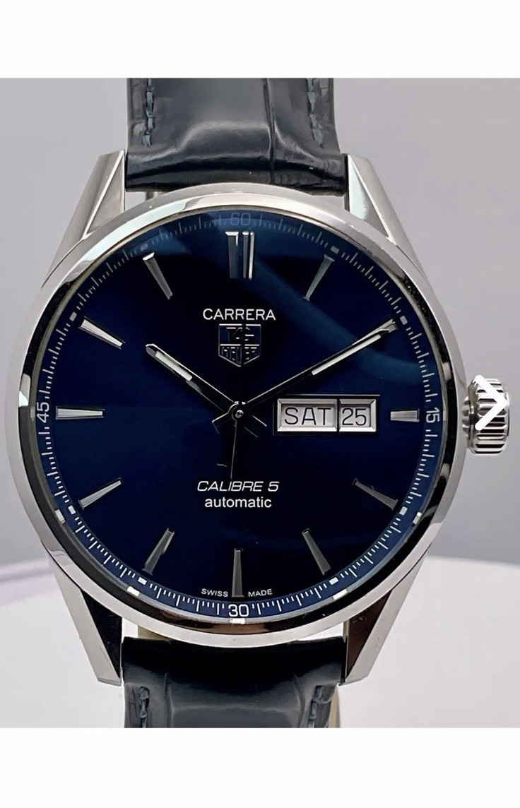 TAG Heuer Carrera Calibre 5 Auto Blue Dial Day/Date 41mm w/ Box Papers