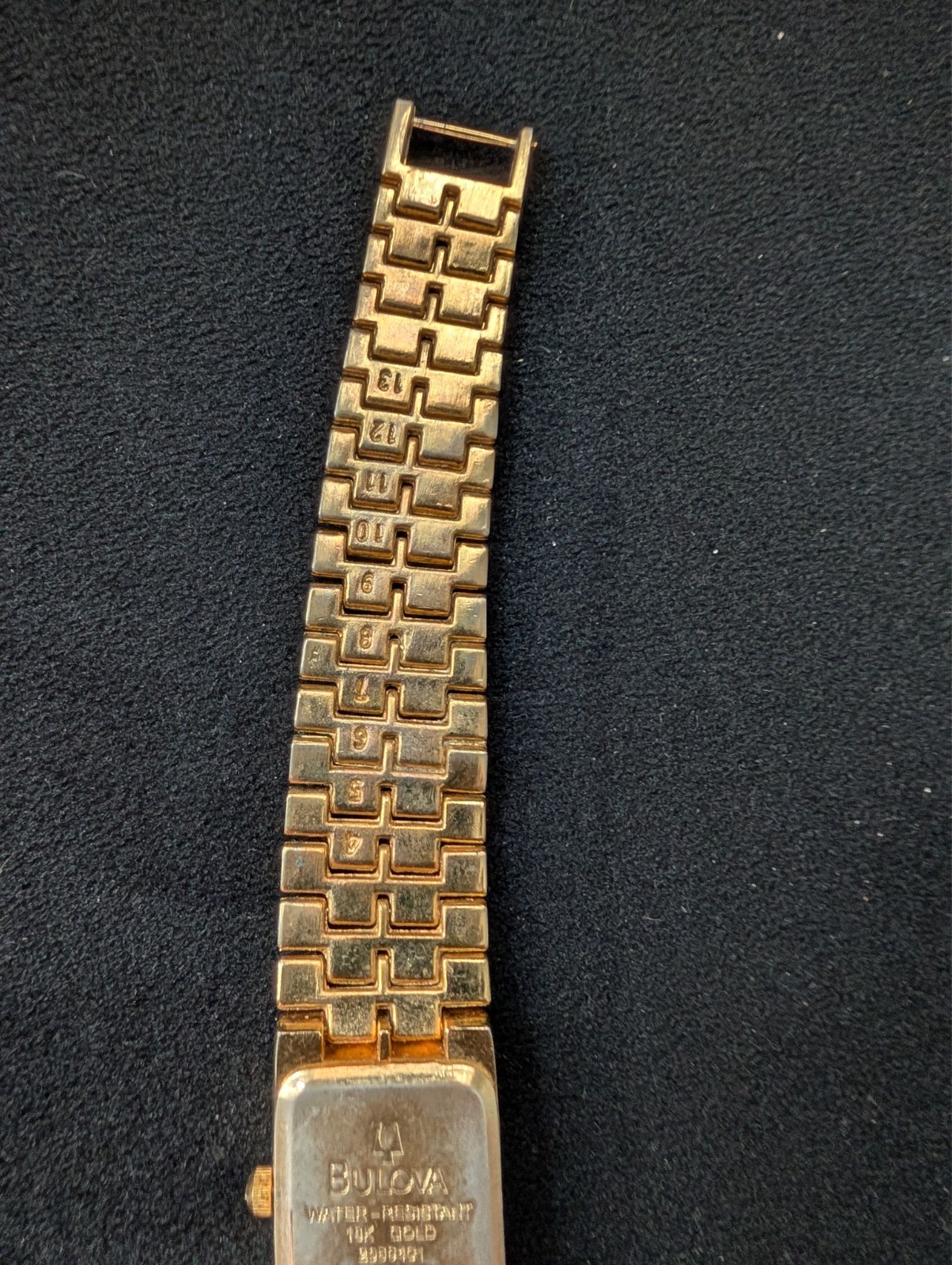 Bulova Diamond Quartz Women’s Gold Tone Watch Swiss Made 18K Gold Electroplated