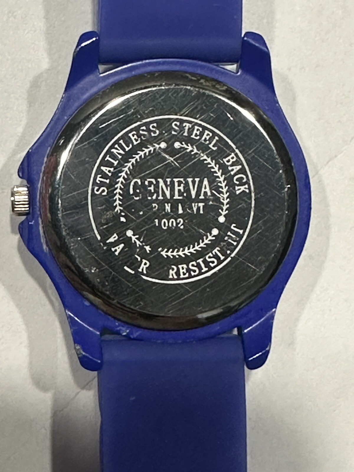 Geneva Wrist Watch w Sparkly Rhinestones BLUE Silicone Rubber Strap – Works