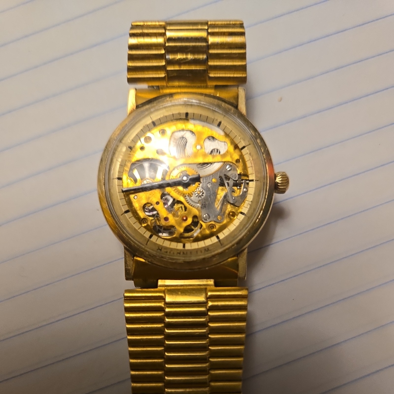 Vintage Wittnauer Skeleton Mens Watch 17 Jewels 10 ML
