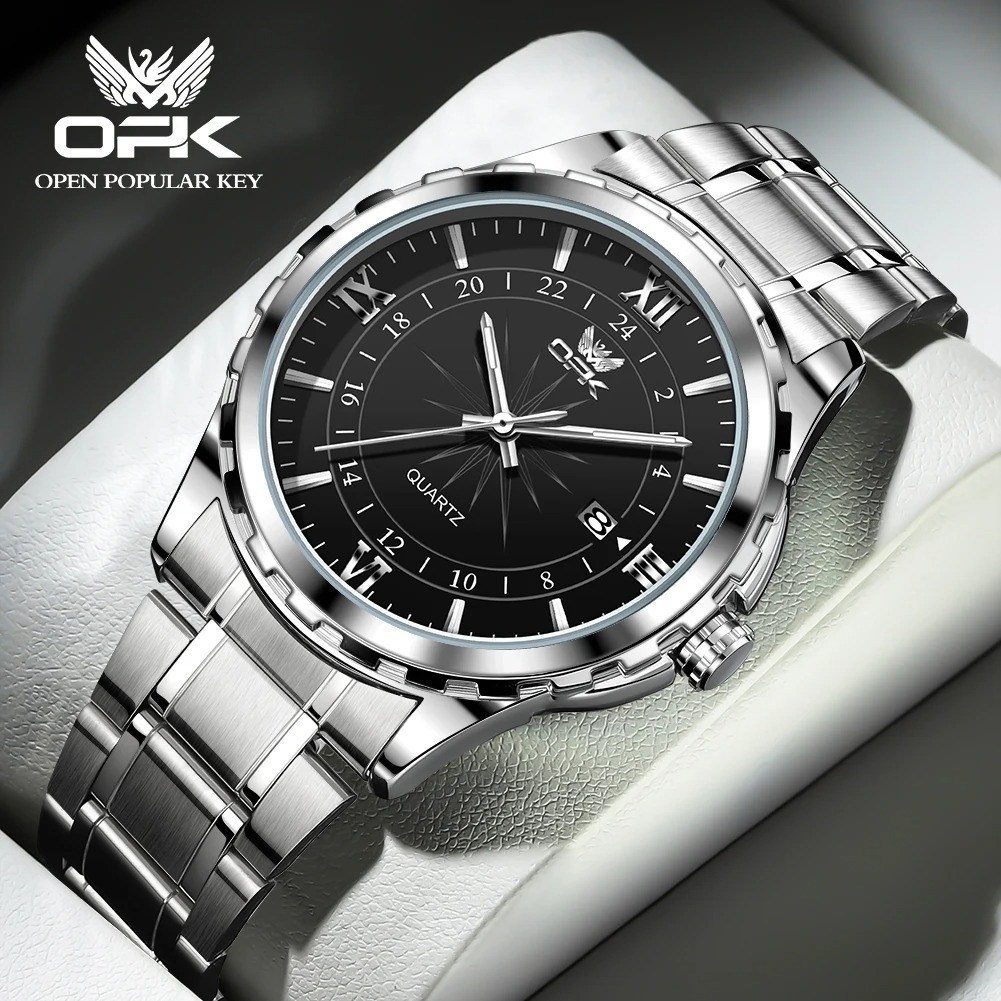 Mens Business Leather Watch Quartz Waterproof Luminous Quality Wristwatch Boxed