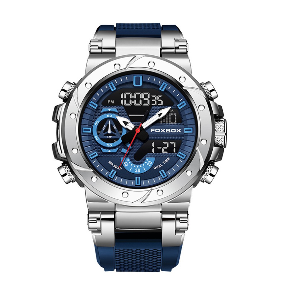 FOXBOX Men Sport Watch Quartz Digital Alarm Luminous Waterproof Wristwatch