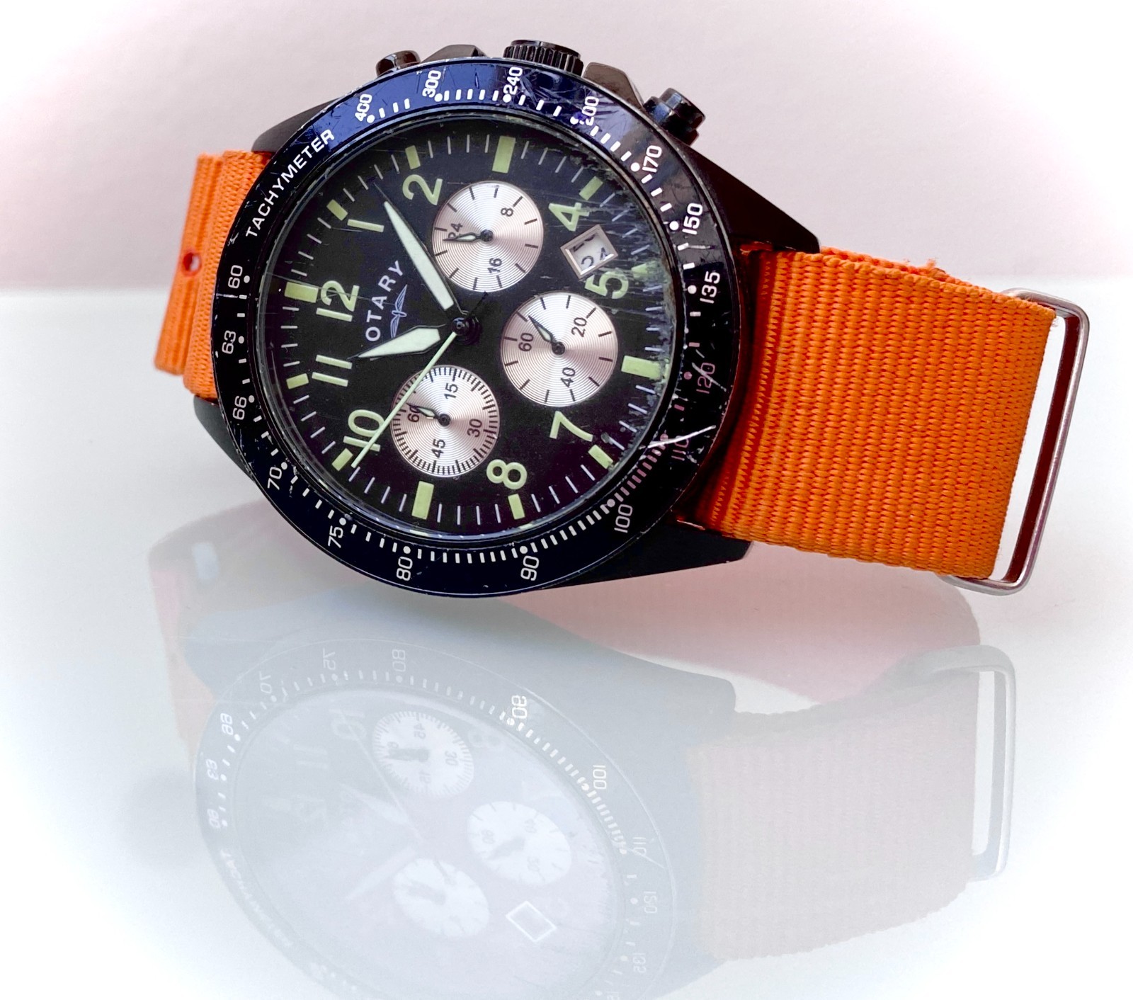 Mens ROTARY CHRONOGRAPH Watch Rotary Chronospeed BLACK GS03908/04 Date (REPAIR)