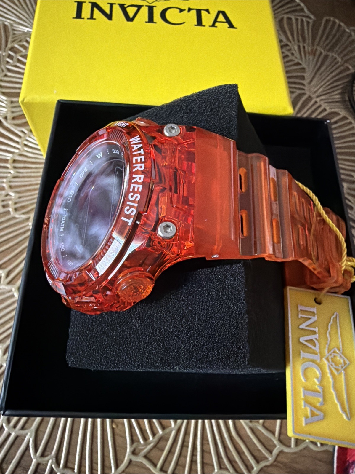 49046 – Invicta Racing Burnout Digital Men’s Watch – 52mm, Transp Org – Men’s