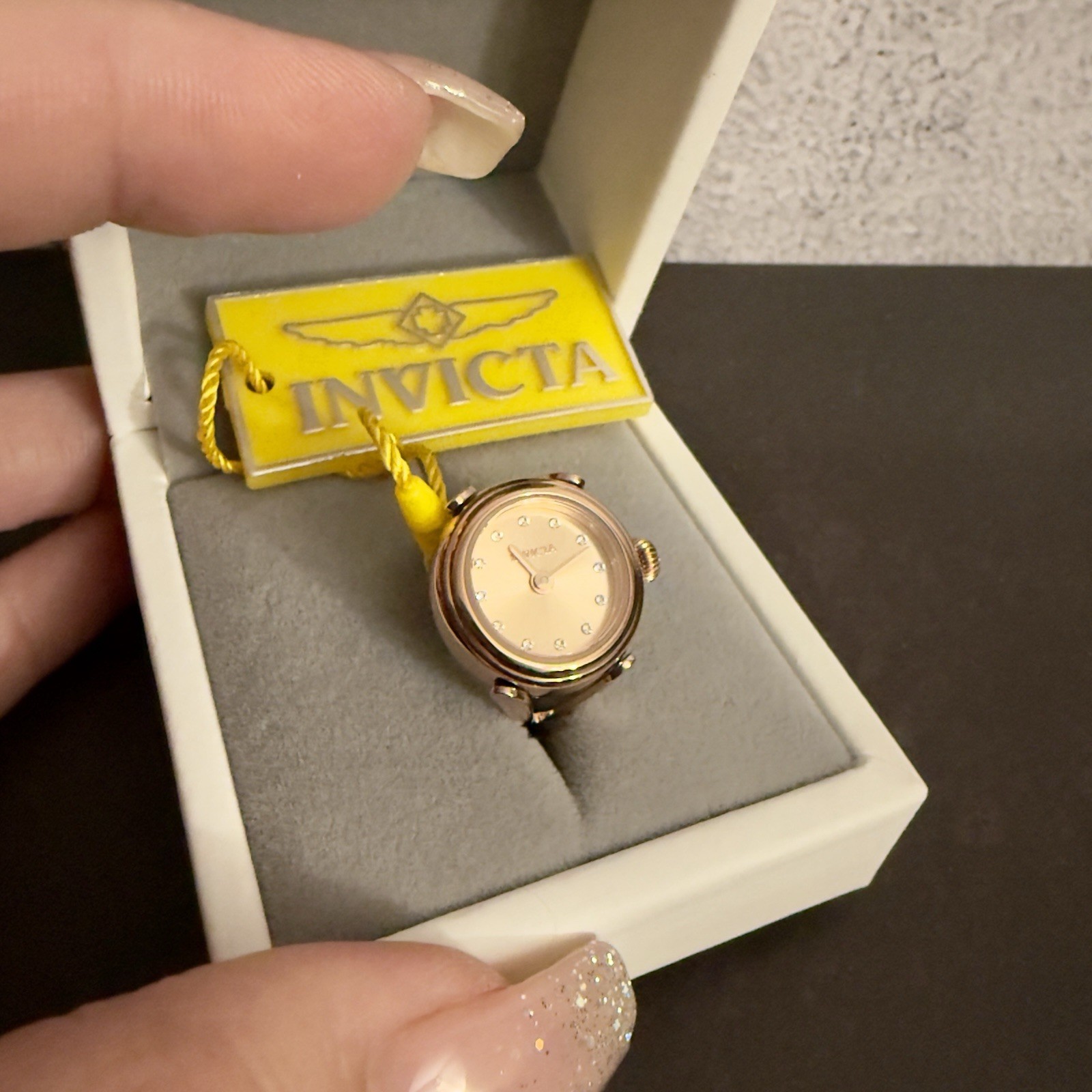 Invicta Mini Angel Women’s Ring Watch – 17.5mm Rose (48575) $199 MSRP-NEW IN BOX