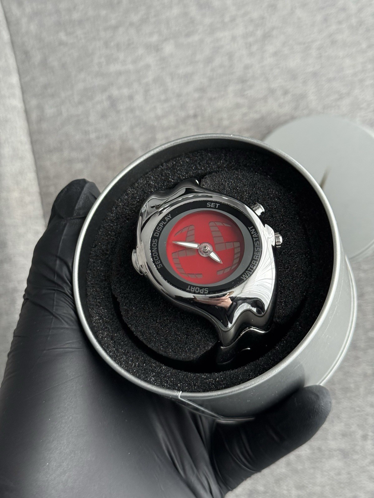 Vintage Nike Triax Metal Steel Watch Hype Y2K Avantgarde Retro Silver Chrome