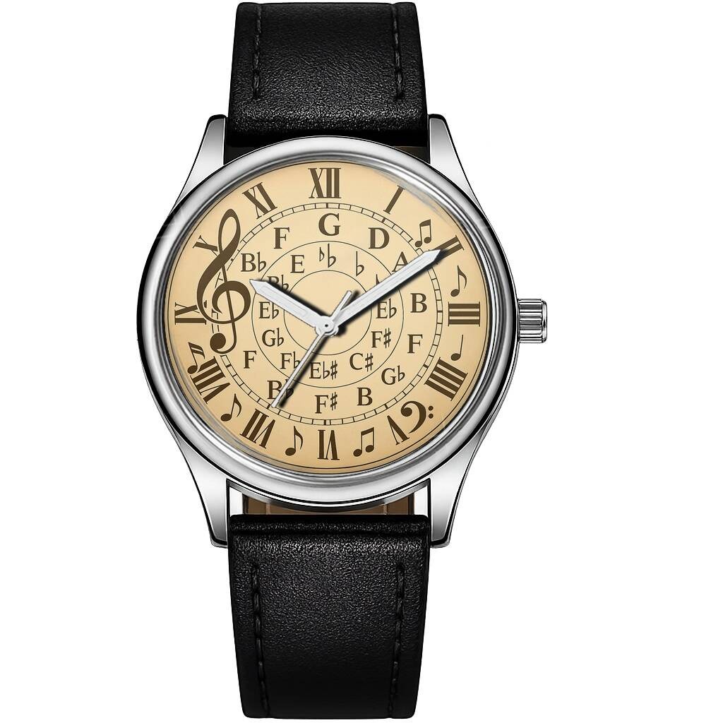 Music Piano Teacher Roman Dial Trendy 38mm Face Wrist Watch