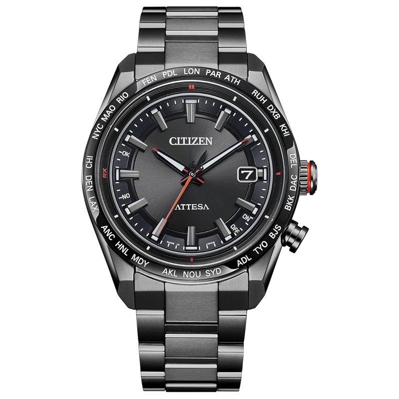 Wristwatch Citizen Attesa CB0286 61E Men’s Eco Drive Radio Watch World Time Tita