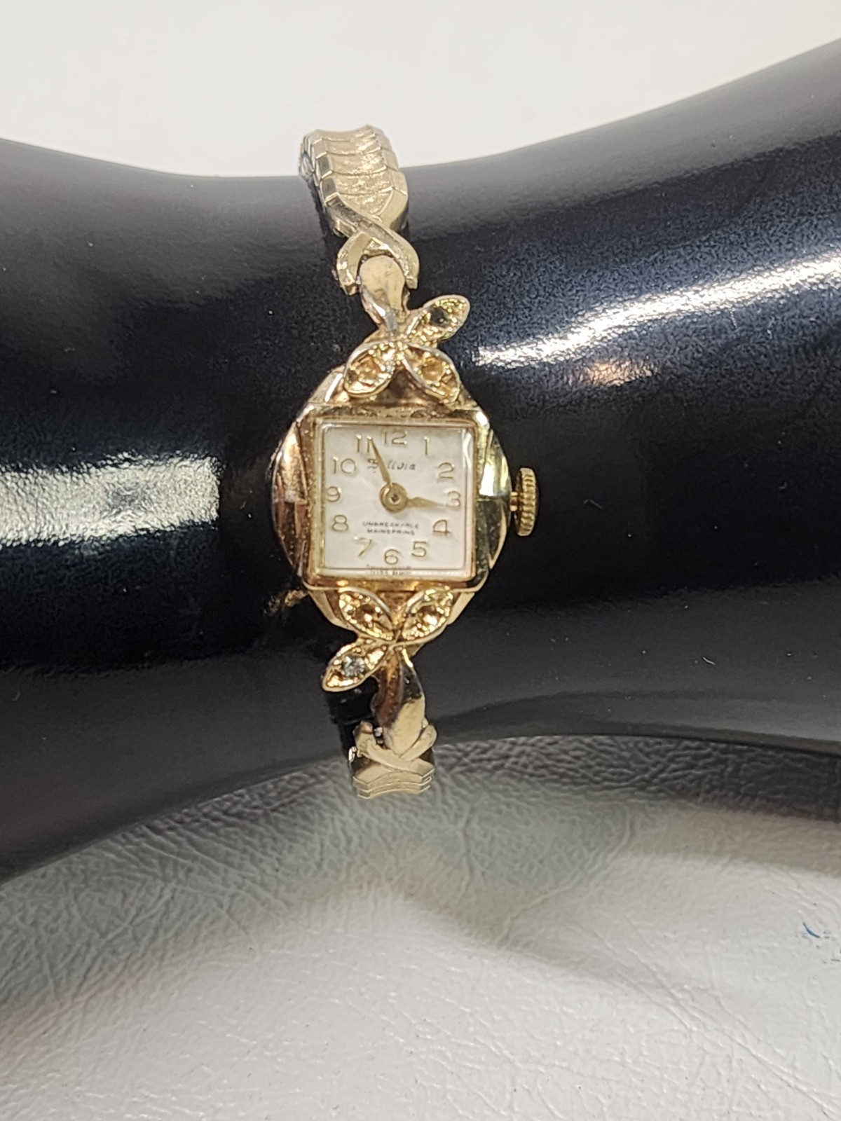 Vtg LADIES BOLIVIA Wrist Wind Up Watch Stretch Band Lifetime Mainspring Speidel