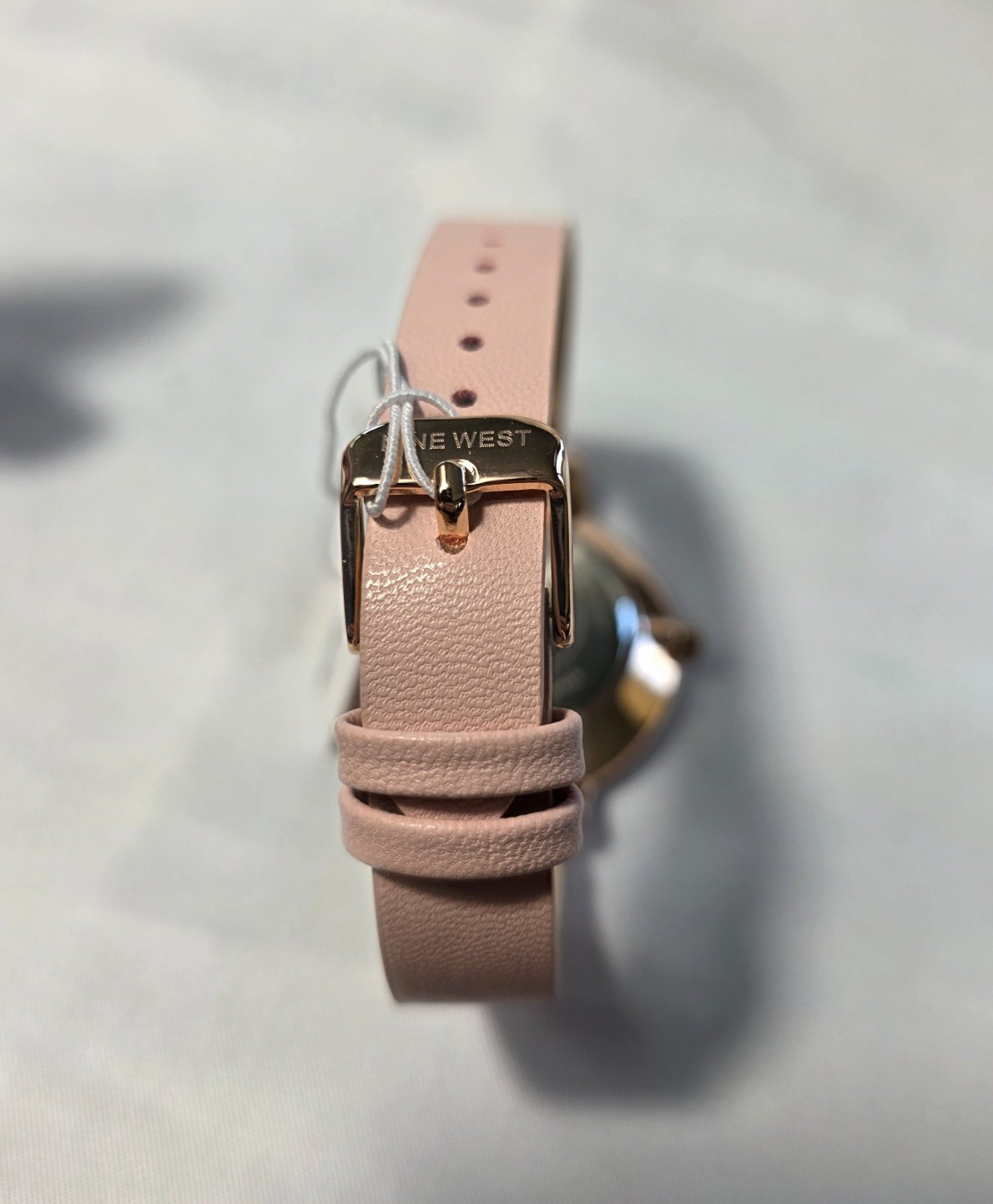 Women’s Nine West Rose Gold-Tone Watch Blush Pink Strap Floral Dial NEW