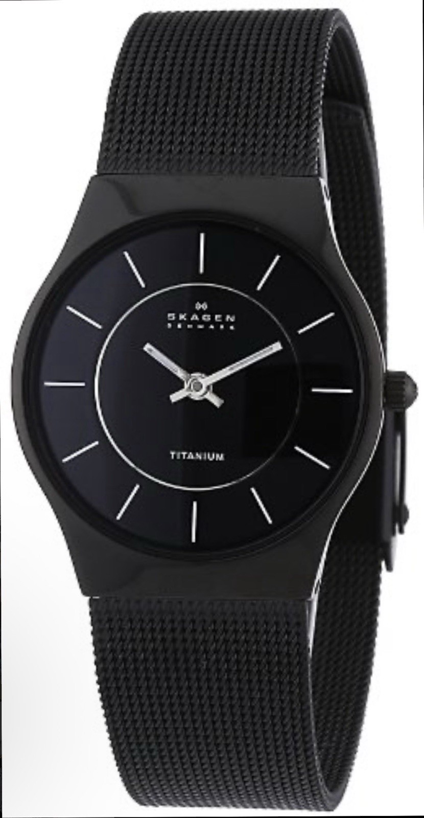 SKAGEN Denmark 233STMB Womens Black Titanium Analog Dial Quart Milanese Band