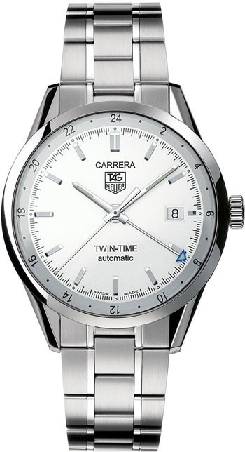 Tag Heuer Carrera WV2116.BA0787 Twin-Time Automatic Silver Steel Men’s GMT Watch
