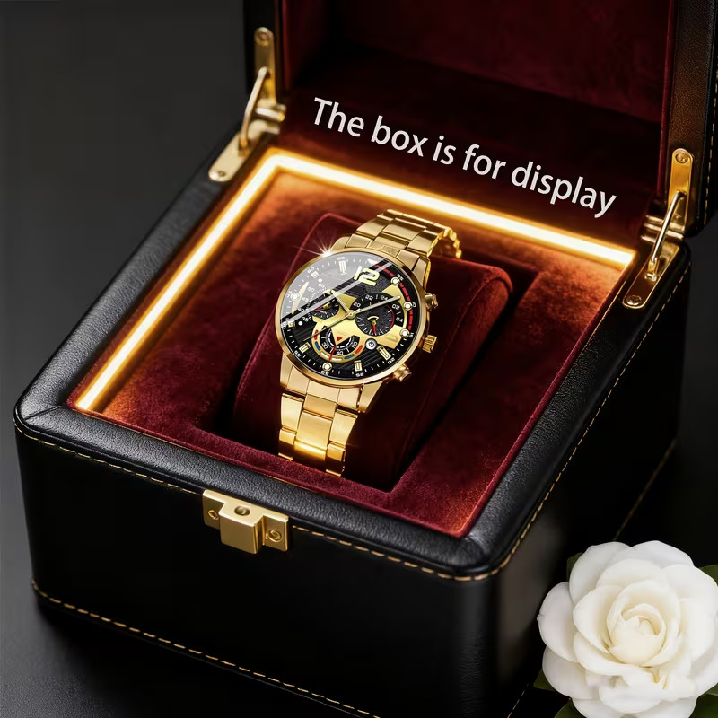 12PCS Men’s Fashion Quartz Watch Set – Business & Casual Style