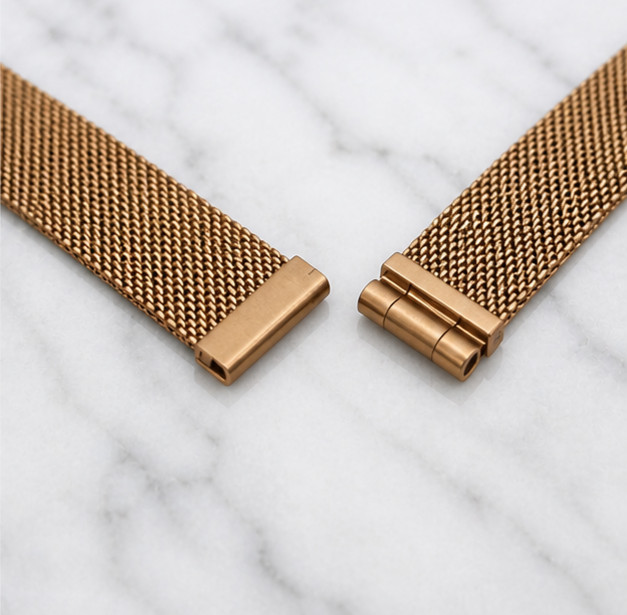 Gold Milanese Mesh Watch Strap Stainless Steel Adjustable Magnetic Clasp Band