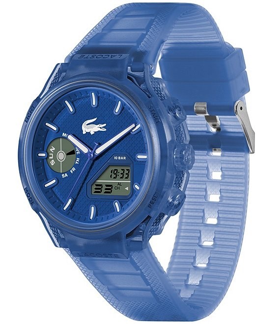 LACOSTE LC33 Analog & Digital Blue Dial Silicone Watch (Size 45mm) (2011429)