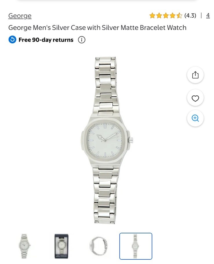 George Men’s Silver Case with Silver Matte Bracelet Watch