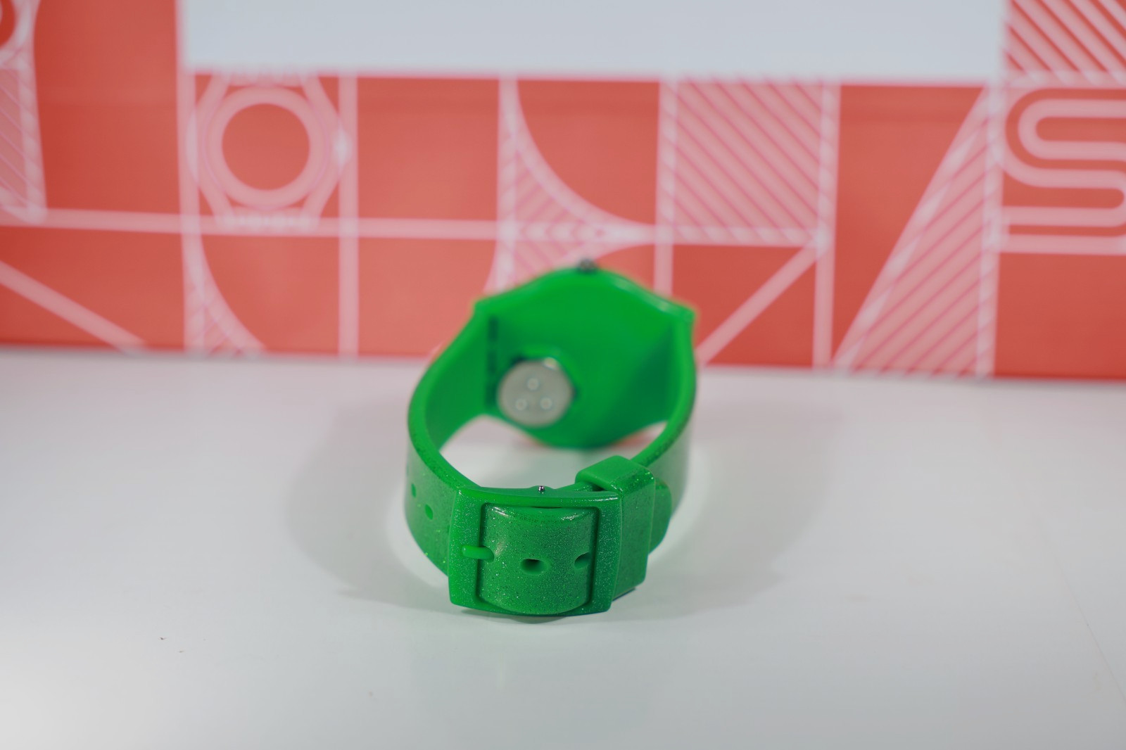 New Limited Swiss Made Swatch DEEP SHINE GLITTER GREEN GG213 Silicon 34MM NEW
