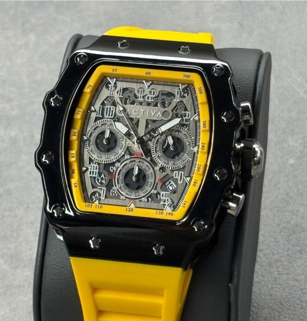 Activa Fury X Invicta Black Yellow Men’s Watch 44.3mm Skeleton Dial ACW2305-021