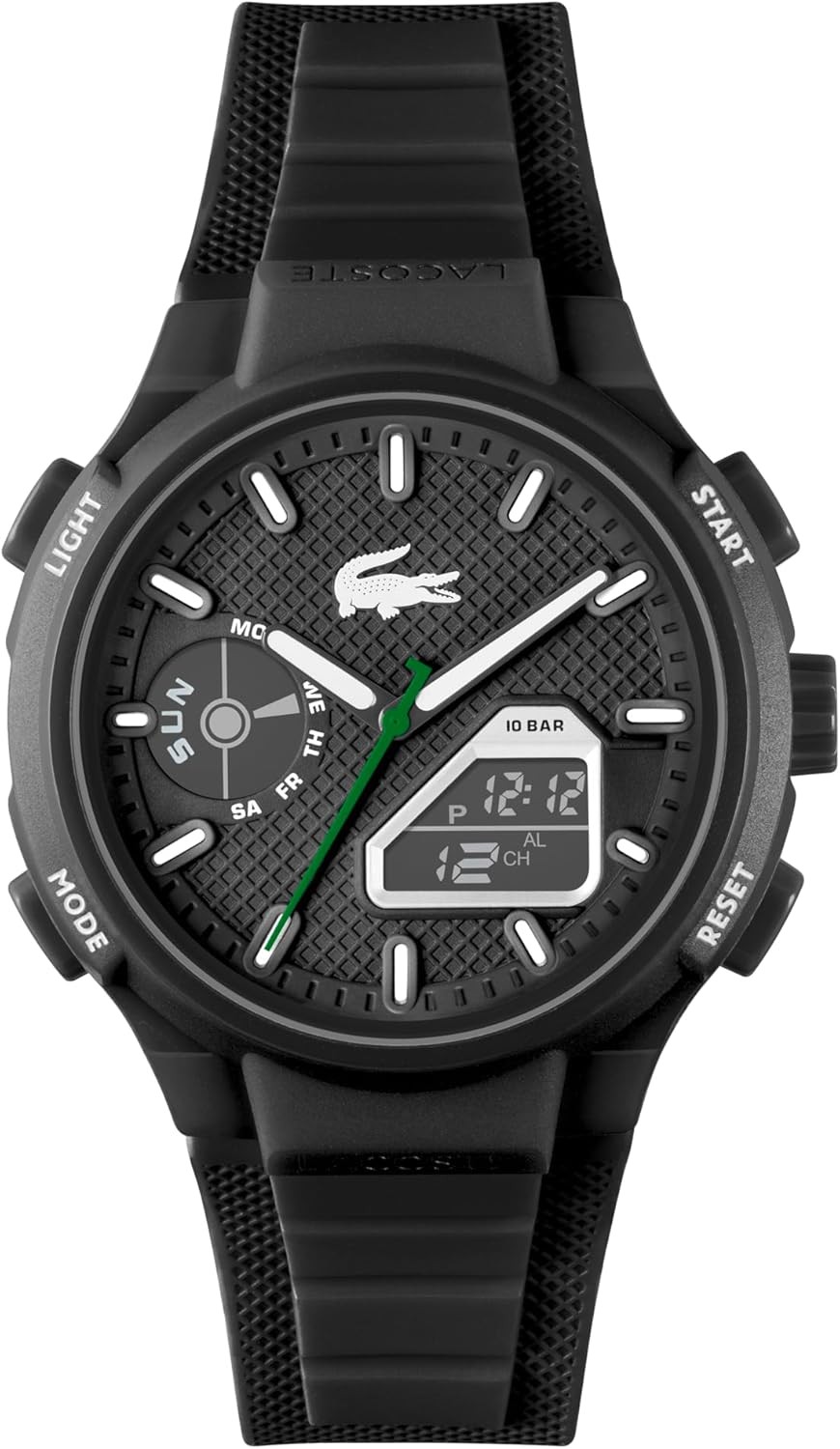Lacoste LC33 Men’S Analog and Digital Movement Watch, Silicone Strap, Water Resi
