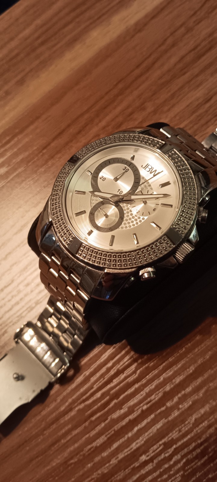JBW J6331B Men’s Diamond Chronograph Watch Stainless Steel – Box & Papers