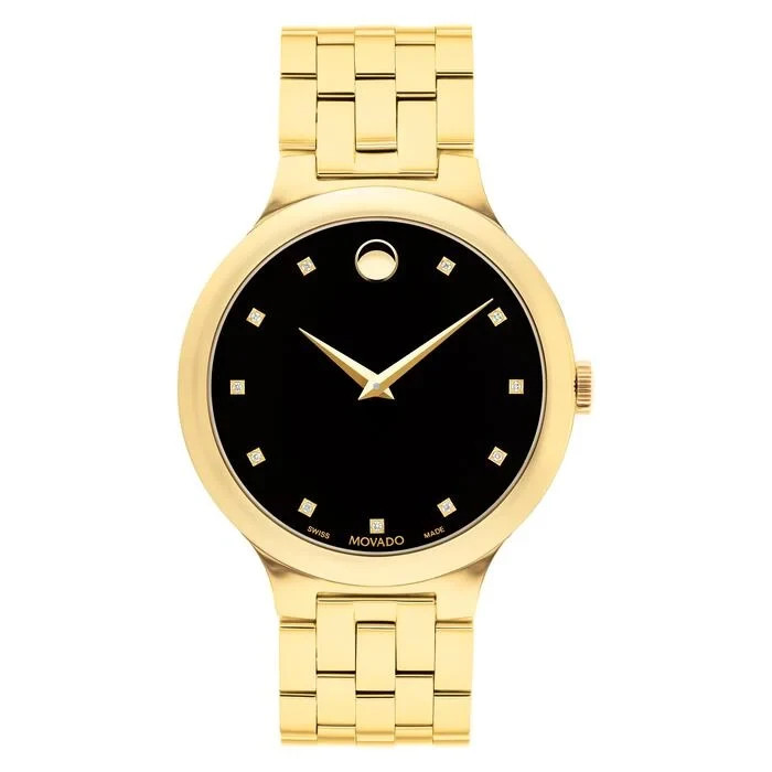 Movado Veturi Watch, great quality, natural genuine diamonds and gold PVD coat