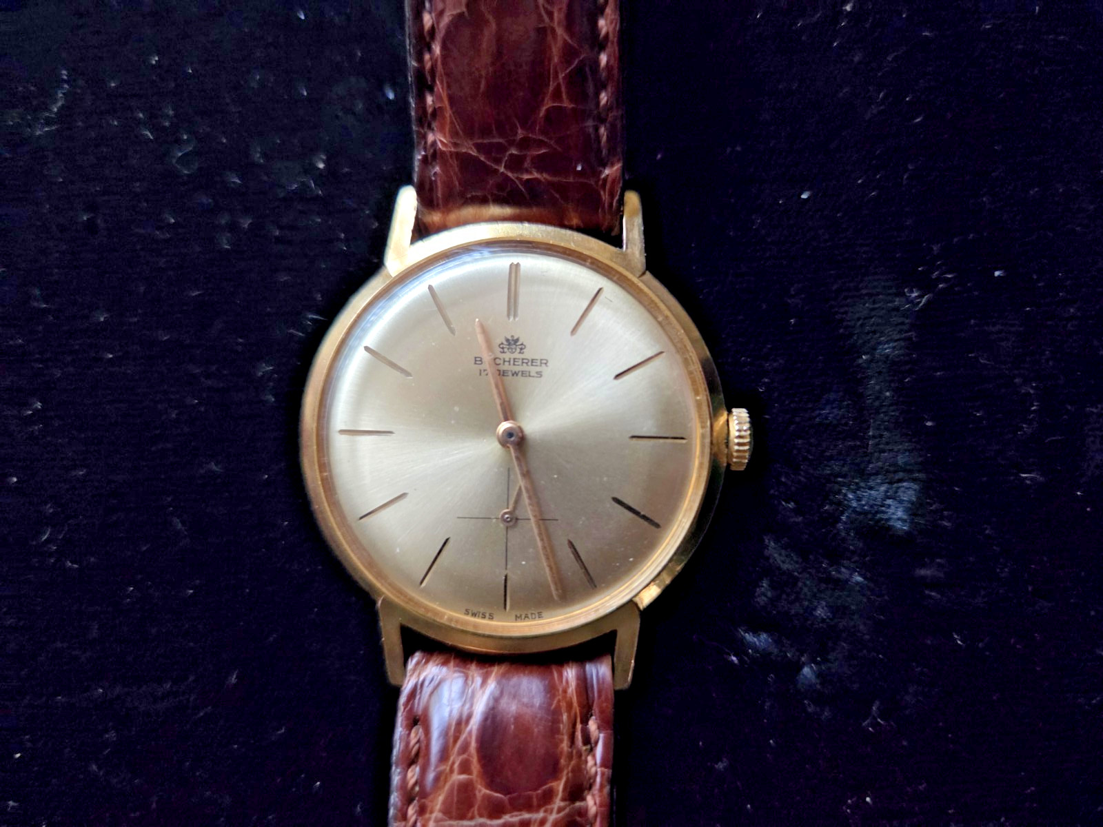 VINTAGE MEN’S WRIST WATCH BUCHERER MANUAL REF.50030 WATER PROOF SWISS1950’S