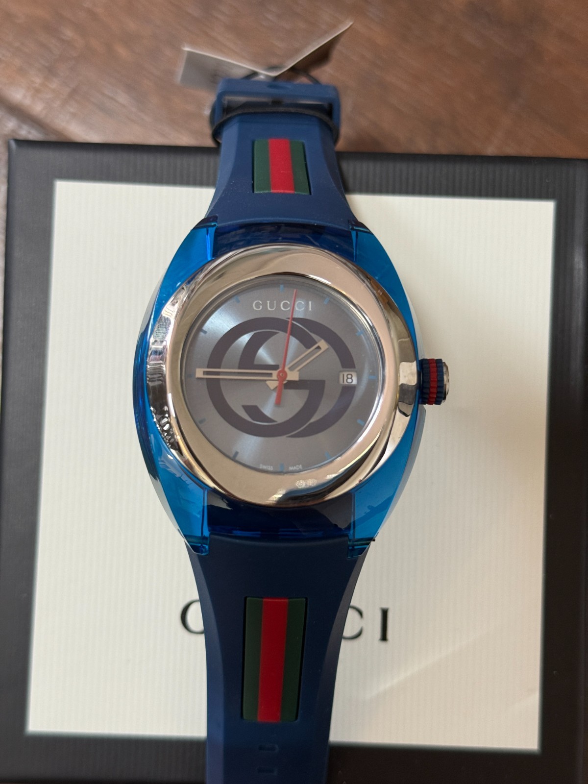 Brand New Gucci YA137104 Sync XXL Watch BLUE